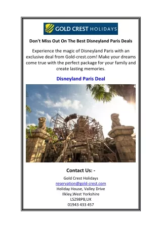 Don't Miss Out On The Best Disneyland Paris Deals