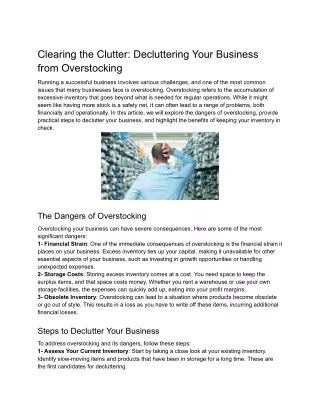 Clearing the Clutter_ Decluttering Your Business from Overstocking