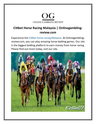 Citibet Horse Racing Malaysia  Onlinegambling-review.com