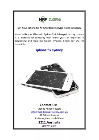 Get Your Iphone Fix At Affordable Service Rates In Sydney