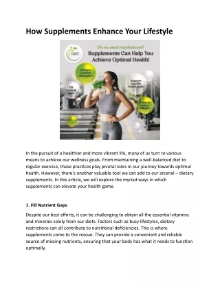 How Supplements Enhance Your Lifestyle