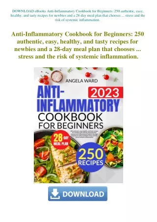 DOWNLOAD eBooks Anti-Inflammatory Cookbook for Beginners 250 authentic  easy  healthy  and tasty rec