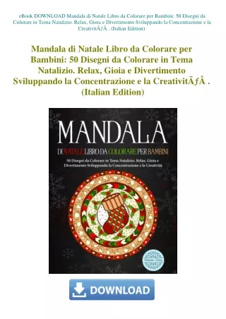 eBook DOWNLOAD Mandala di Natale Libro da Colorare per Bambini 50 Disegni da Colorare in Tema Natali