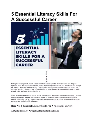 5 Essential Literacy Skills For A Successful Career | Future Education Magazine