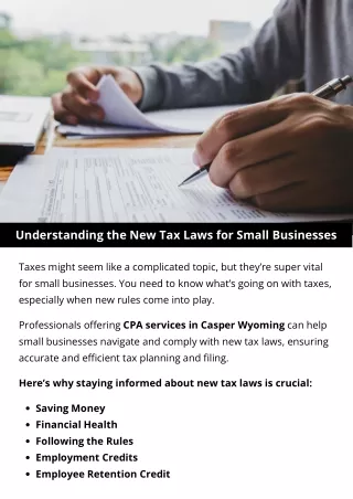 Understanding the New Tax Laws for Small Businesses