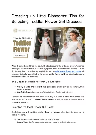 Dressing up Little Blossoms_ Tips for Selecting Toddler Flower Girl Dresses