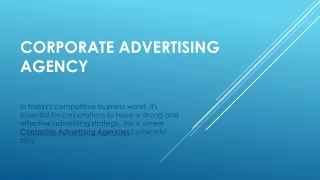 Navigating Corporate Success: Your Trusted Corporate Advertising Agency