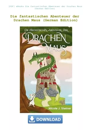 [PDF] eBooks Die fantastischen Abenteuer der Drachen Maus (German Edition)