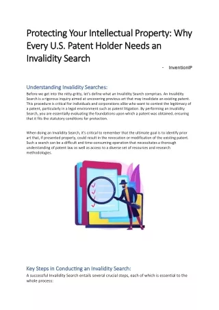 Patent Invalidity Search in USA | InventionIP