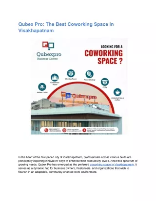 Qubex Pro_ The Best Coworking Space in Visakhapatnam
