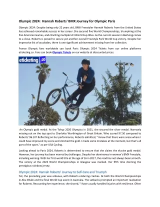 Olympic 2024  Hannah Roberts' BMX Journey for Olympic Paris