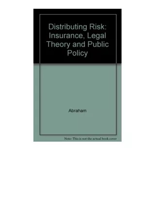 Ebook download Distributing Risk Insurance Legal Thory And Public Policy for ipa