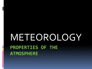 Properties of the atmosphere