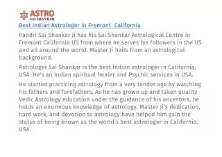 Best Indian Astrologer in Fremont  California