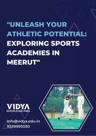 Unleash Your Athletic Potential Exploring Sports Academies in Meerut