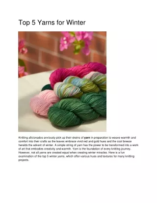 Top 5 Yarns for Winter