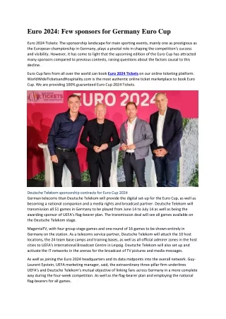 Euro 2024 Few sponsors for Germany Euro Cup