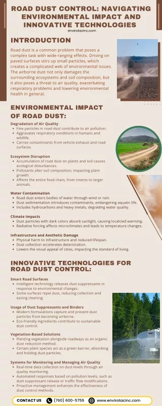 Road Dust Control Navigating Environmental Impact and Innovative Technologies