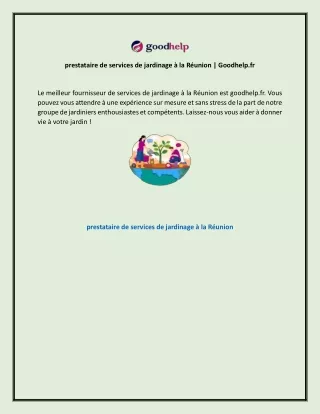 prestataire de services de jardinage à la Réunion | Goodhelp.fr