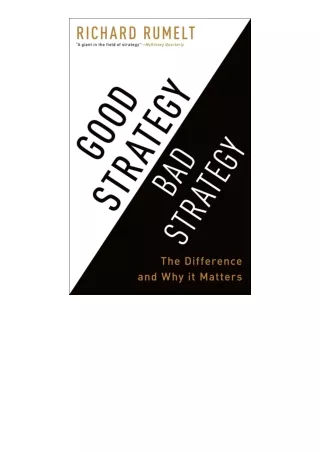 Ebook download Good Strategy Bad Strategy The Difference And Why It Matters for