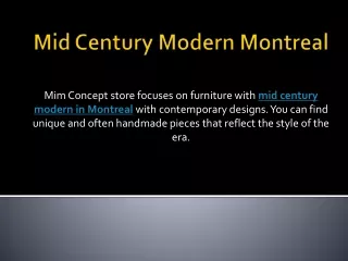 Mid Century Modern Montreal