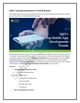 2023’s Top App Development Trends & Beyond