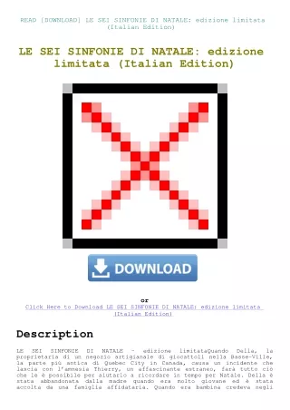 READ [DOWNLOAD] LE SEI SINFONIE DI NATALE edizione limitata (Italian Edition)