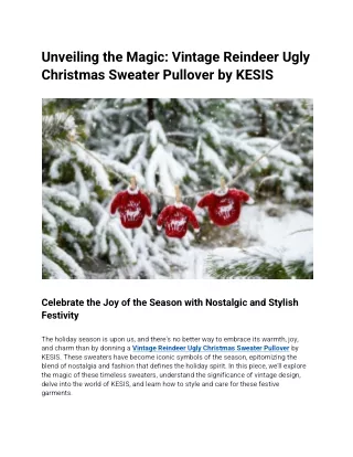 Vintage Reindeer Ugly Christmas Sweater Pullover.PDF