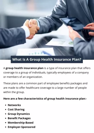 What Is A Group Health Insurance Plan?