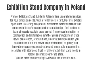 Exhibition Stand Company in Poland