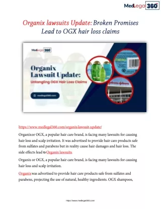 Organix lawsuits Update: Broken Promises Lead to OGX hair loss claims