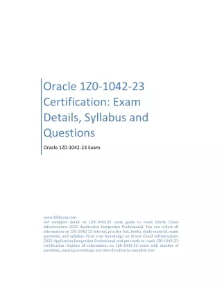 Oracle 1Z0-1042-23 Certification: Exam Details, Syllabus and Questions