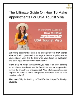 The Ultimate Guide on How To Make Appointments For USA Tourist Visa