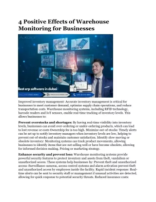 4 Positive Effects of Warehouse Monitoring for Businesses