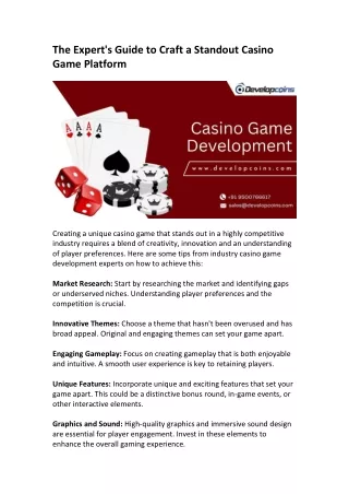 Casino Game Development Tips