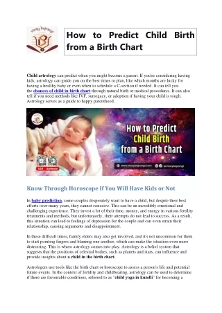 How to Predict Child Birth from a Birth Chart