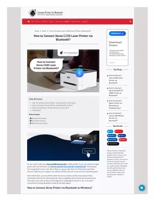 How to Connect Xerox C230 Laser Printer via Bluetooth?
