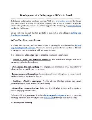 Development of a Dating App_ 5 Pitfalls to Avoid