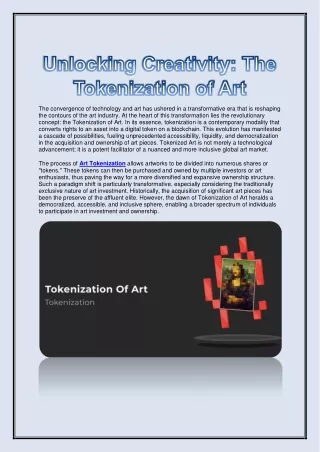 Unlocking Creativity -The Tokenization of Art