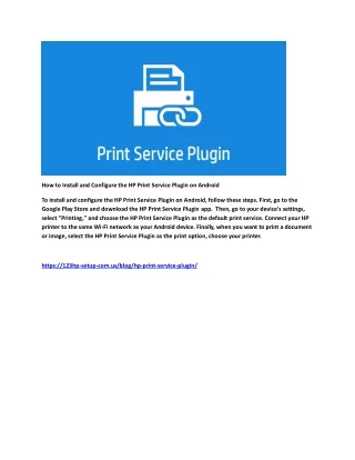 How to Install and Configure the HP Print Service Plugin on Android