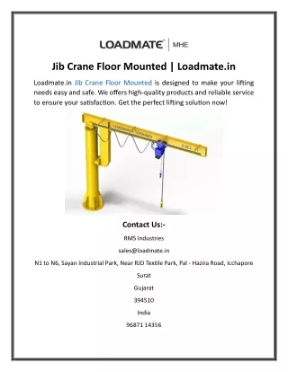 Jib Crane Floor Mounted Loadmate.in