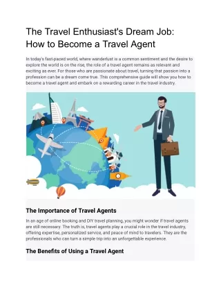 The Travel Enthusiast's Dream Job_ How to Become a Travel Agent