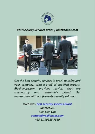 Best Security Services Brazil  Bluelionops.com