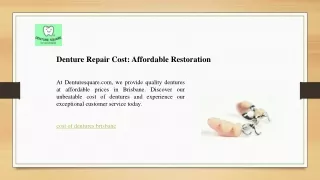 Denture Repair Cost- Affordable Restoration