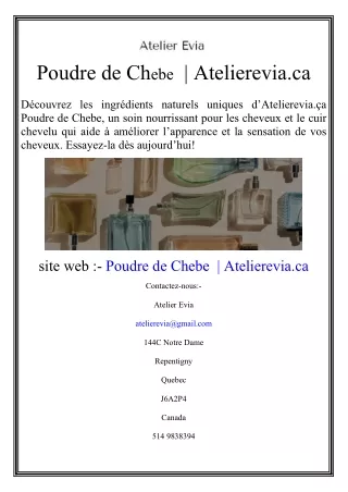 Poudre de Chebe  | Atelierevia.ca