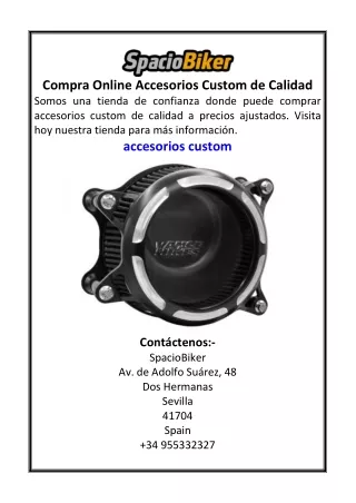 Compra Online Accesorios Custom de Calidad