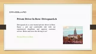 Private Driver In Bern - Driveguard.ch