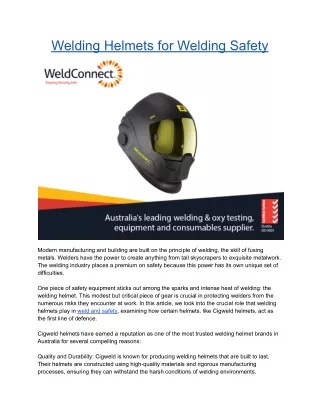 Welding Helmets for Welding Safety