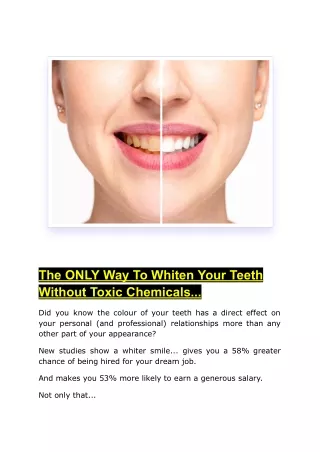Natural Teeth Whitener-Strange "Mouth Detox" Makes You Appear 10 Years Younger..