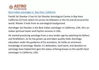 Best Indian astrologer in  Bay Area  California